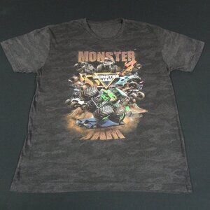 MONSTER JAM MONSTER TRUCKS - MEDIUM GRAY CAMO T-SHIRT L384
